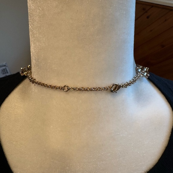 Collar Necklace Gold Cream Bold Modern Statement Piece Bib Style Geometric look - Picture 2 of 3